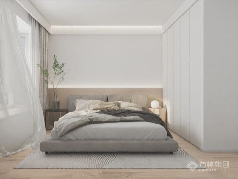 卧室无主灯设计，简洁舒适。